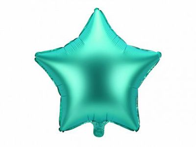 Folieballong - Stjärna - Mint/Turkos