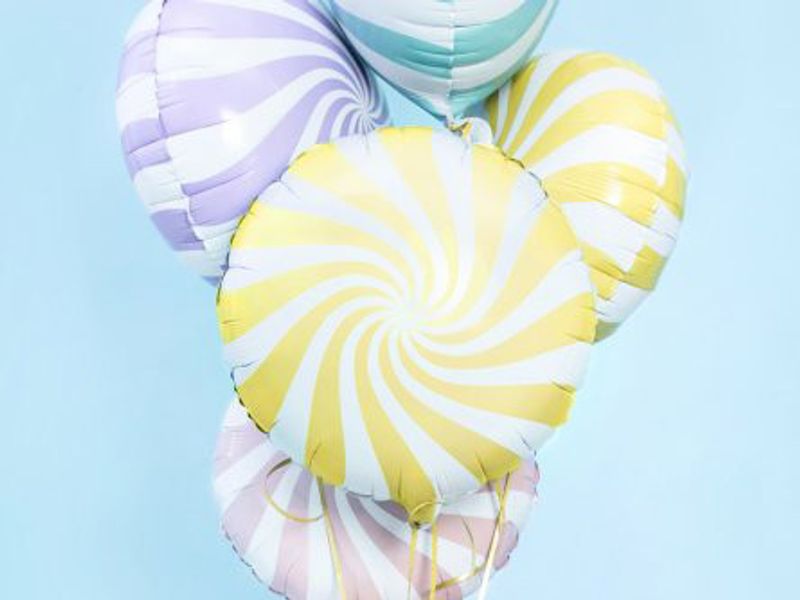 Folieballong - Swirl - Ljusgul
