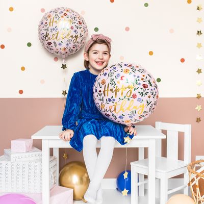 Folieballong Happy Birthday mönster