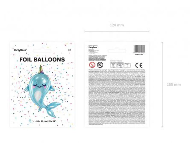 Folieballong - Narwhal Party
