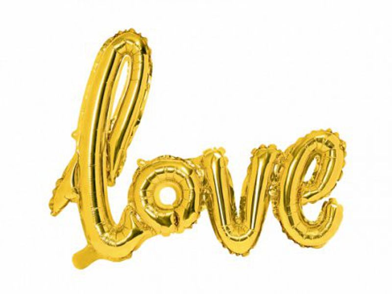 Folieballong - Love - Guld