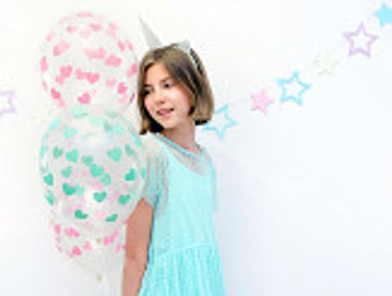 Ballonger - Clear - Mint hjärtan - 50-pack**