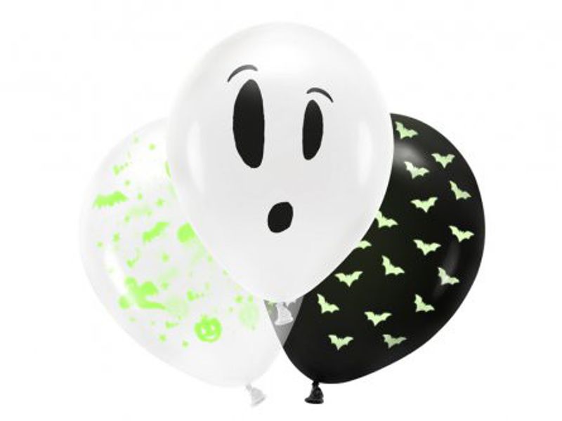 Neonmönstrade ballonger - Boo - 3pack