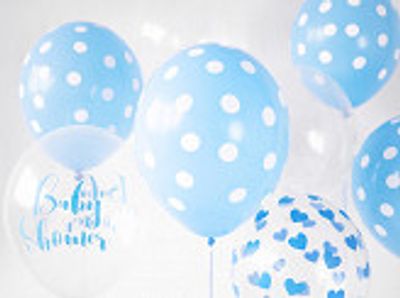 Ballonger - Clear - Blå hjärtan