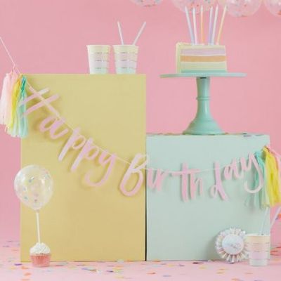 Vimpel - Happy Birthday - Pastel Party