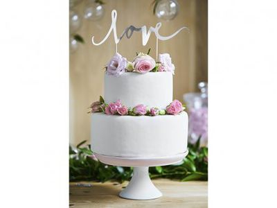 Cake Topper - Love - Silvermetallic