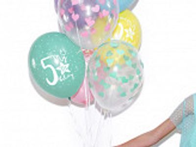 Ballonger - Clear - Rosa hjärtan - 50-pack