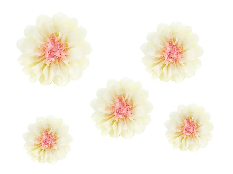 Paper flowers dekoration DIY 5 st