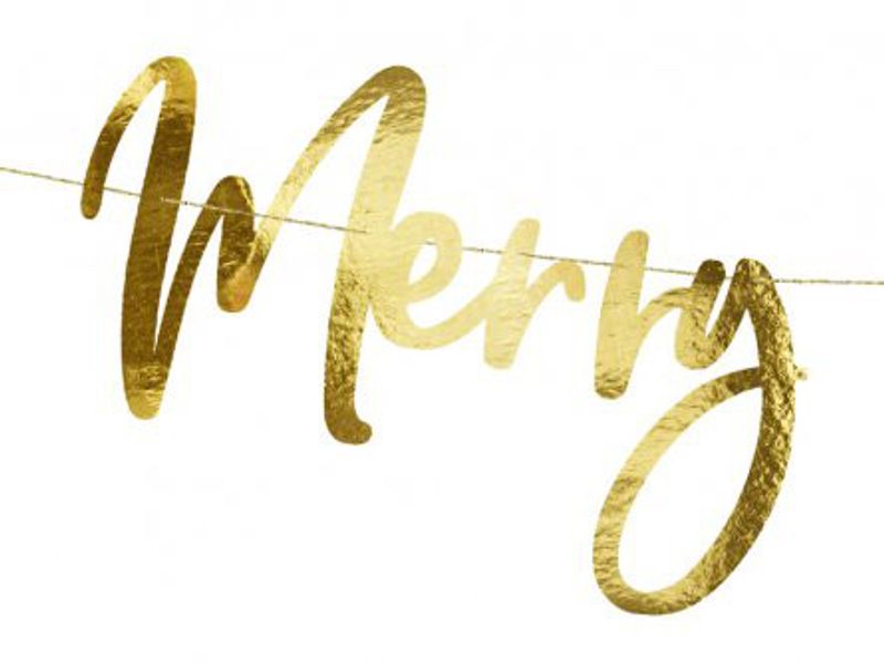 Vimpel - Merry Christmas - Guld