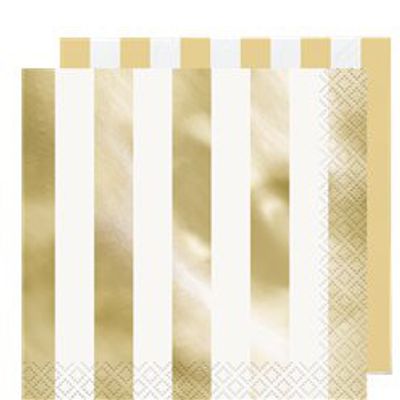 Servetter - Metallic Golden Stripe