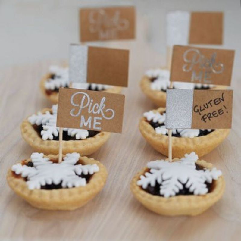 Cake picks - Christmas Metallics - Mince Pie