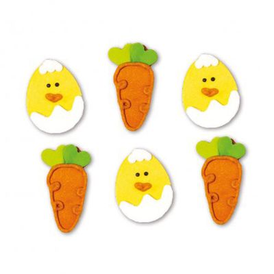 Sockerdekorationer - Chicken & Carrots