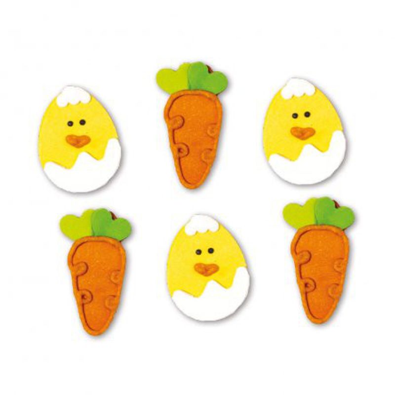 Sockerdekorationer - Chicken & Carrots