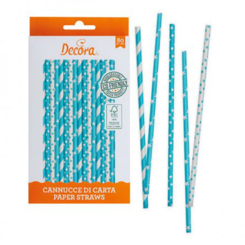 Sugrör - Blue Sky - ECO - 80-pack
