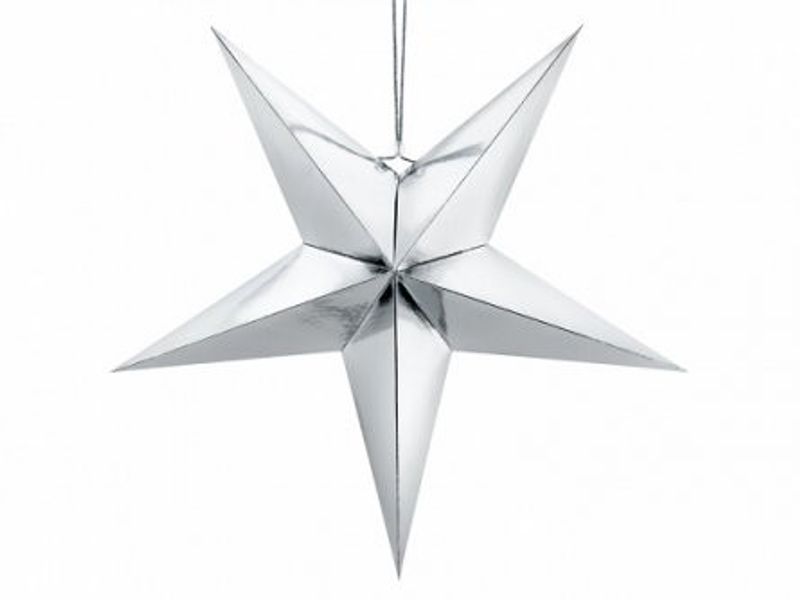 Pappersstjärna - 45cm - Silver