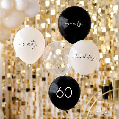 60-årsballonger 5-Pack