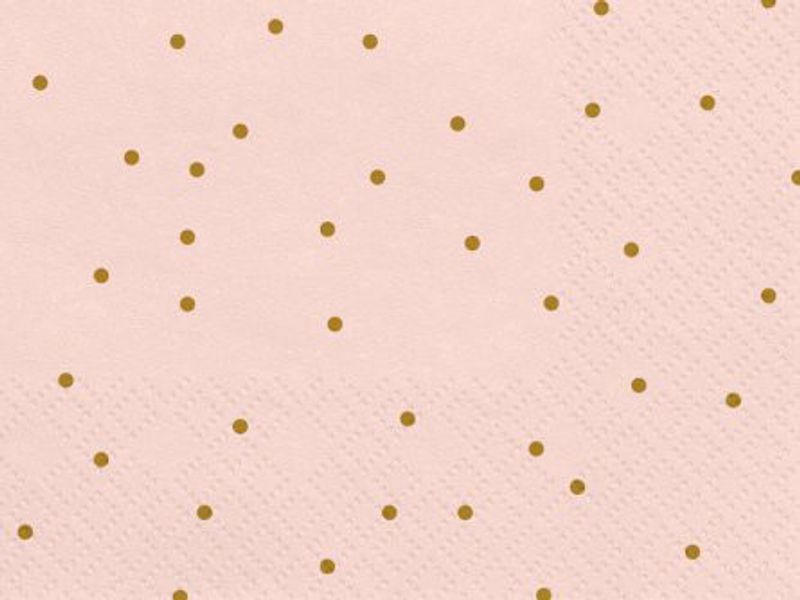 Servetter - Rosa med guldprickar - 20pack