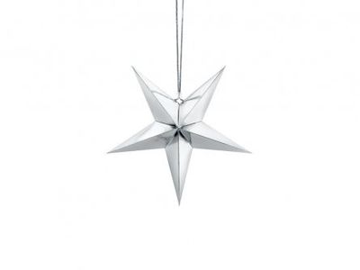 Pappersstjärna - 30cm - Silver