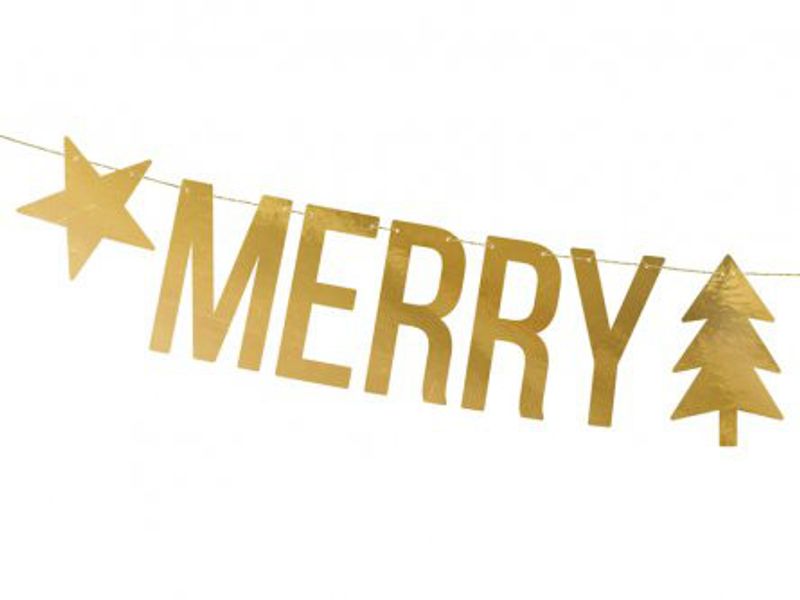 Backdrop - Merry Christmas - Guld