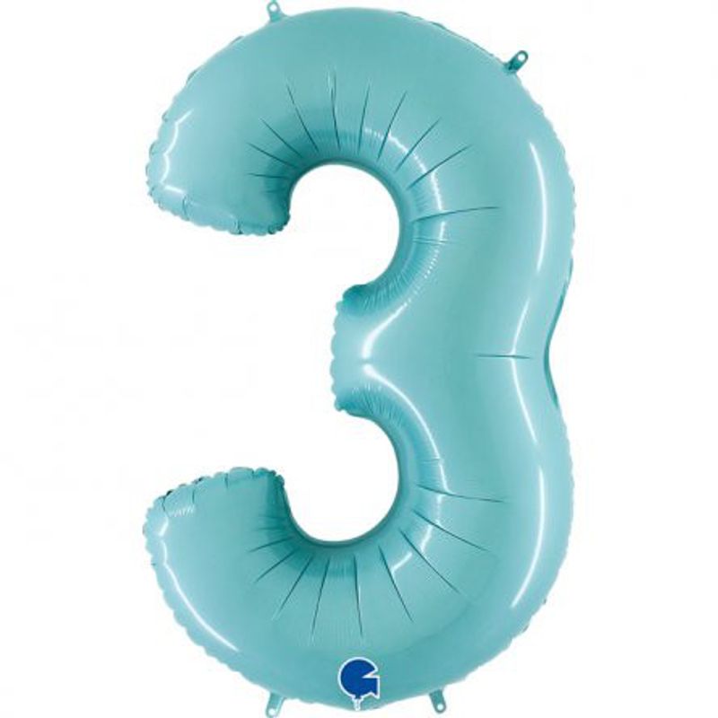 Sifferballong - Pastellblå - 100 cm