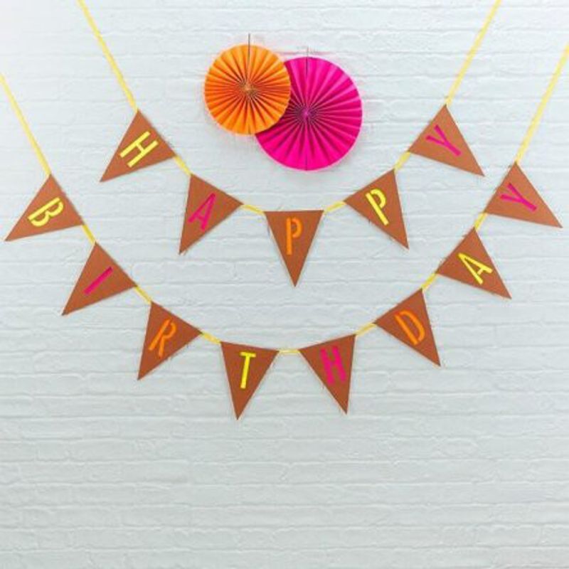 Vimpel - Happy Birthday - Neon - geometric