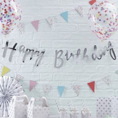 Vimpel - Happy Birthday - Silver