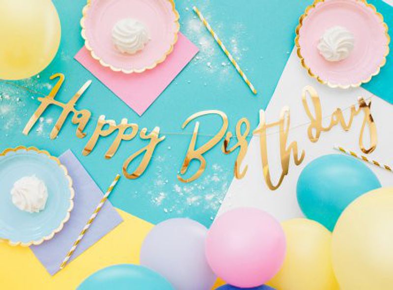 Vimpel - Happy Birthday - Roséguld