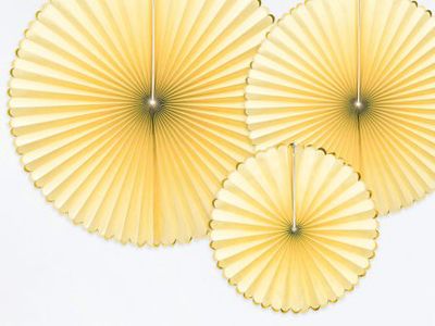 Pin Wheels - 3-pack - Ljusgul/Guldkant**