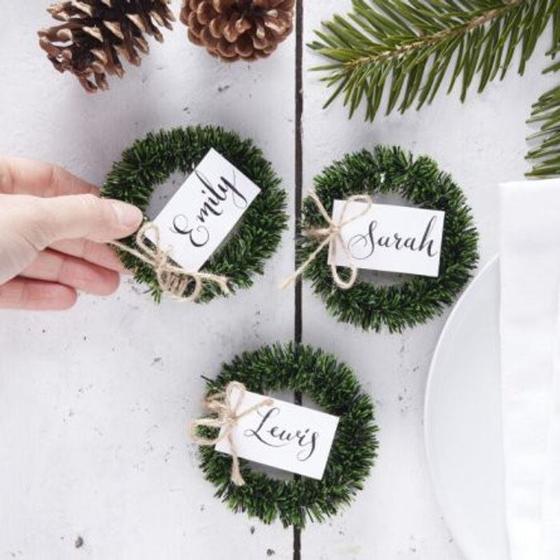 Placeringskort - Kransar - Rustic Christmas