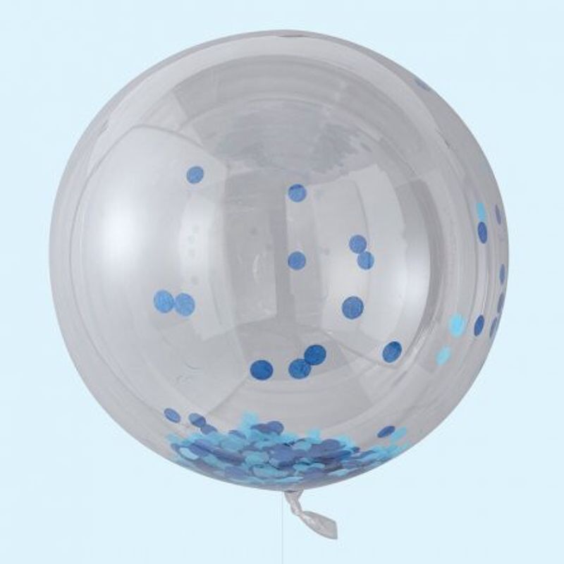 Jätteballong - Konfetti - Blå**