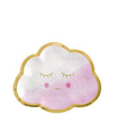 Desserttallrikar - Moln - Rosa/Guld- Oh Baby Girl**