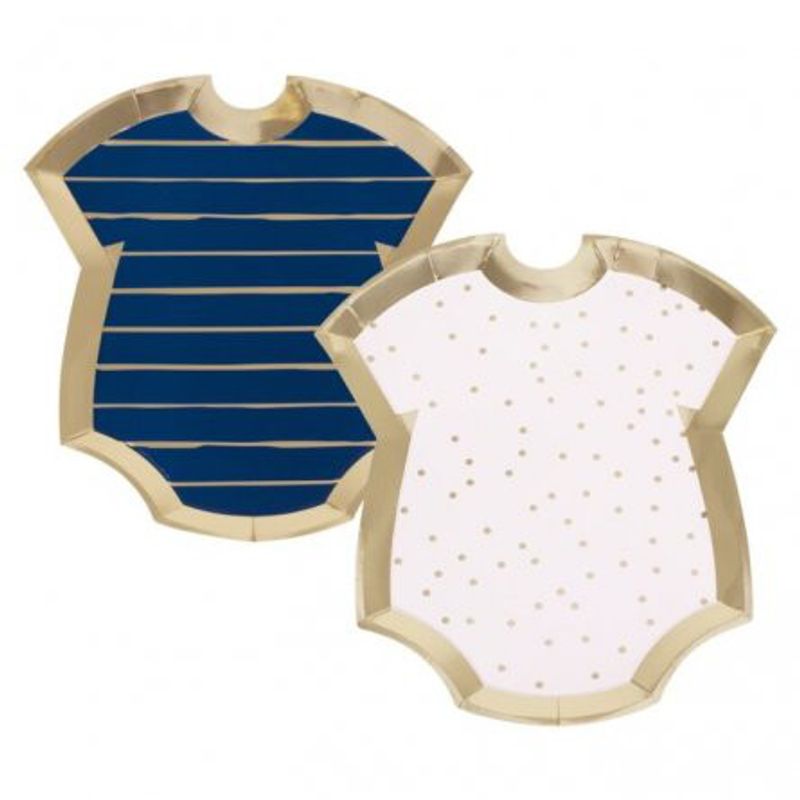 Papptallrikar - Pink and Navy Mix