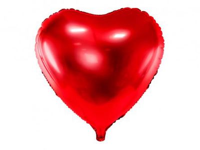 Folieballong - Hjärta - Röd - 61cm
