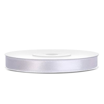Satinband - Vit - 6mm