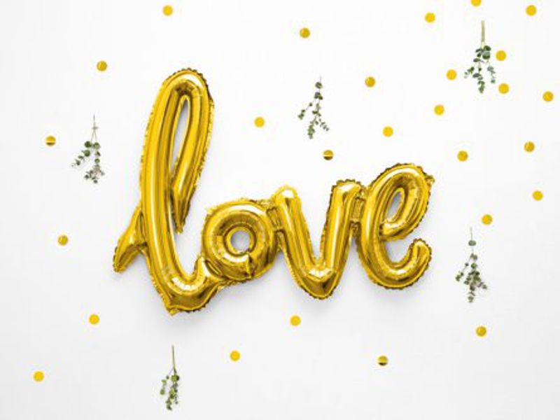 Folieballong - Love - Guld