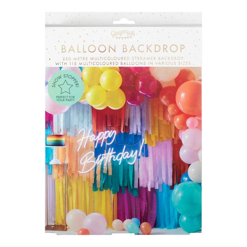Ballongbåge rainbow Streamer Backdrop
