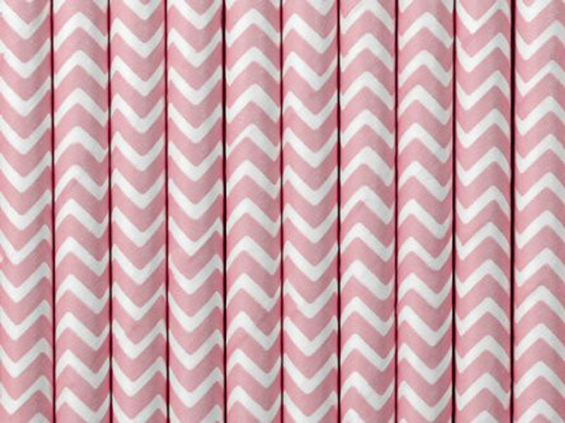 Sugrör - Chevron - Ljusrosa