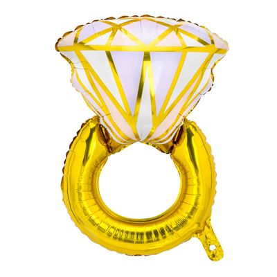 Folieballong Diamantring Guld