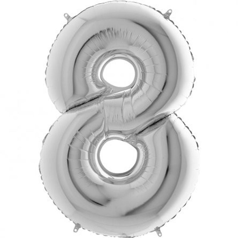 Sifferballong - Silver- 100 cm