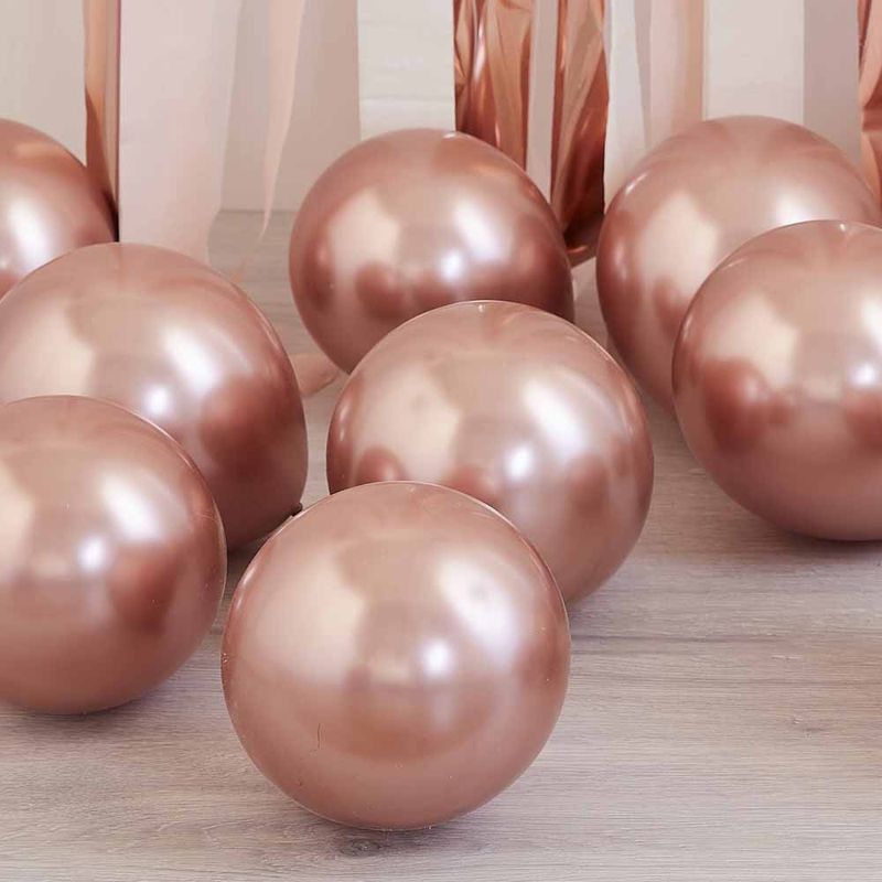 Ballonger Mosaik Latex Roséguld Chrome 40-Pack