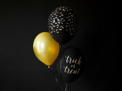 Svarta ballonger med fladdermöss - 6-pack