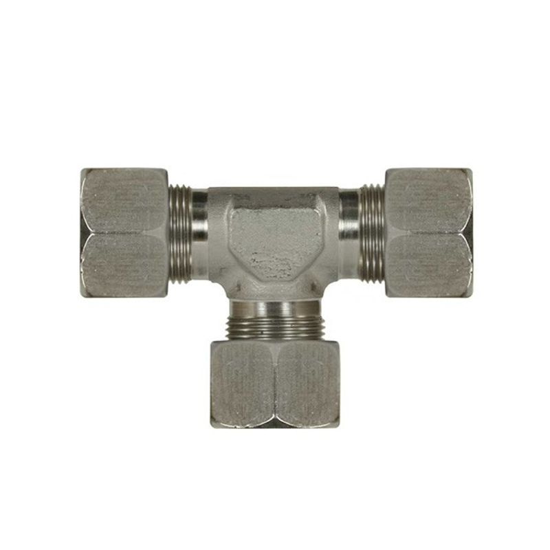 Skruvkoppling T-rör 15mm SS