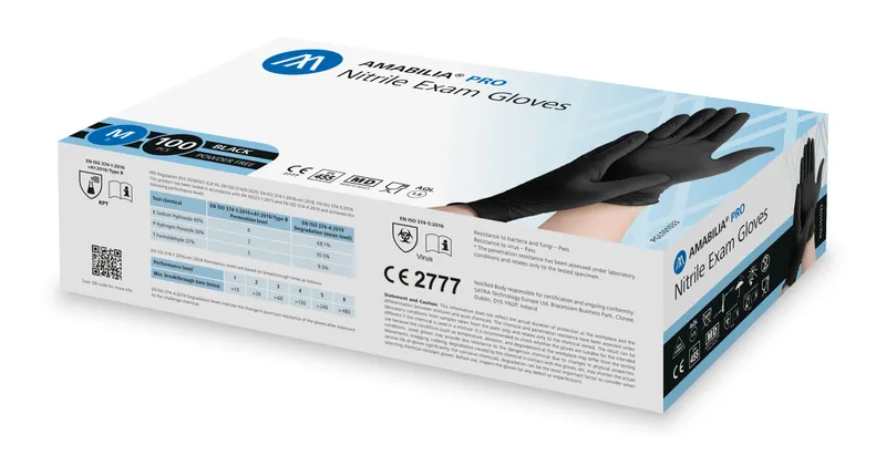 Nitrile Exam Glove Black M 100 pcs