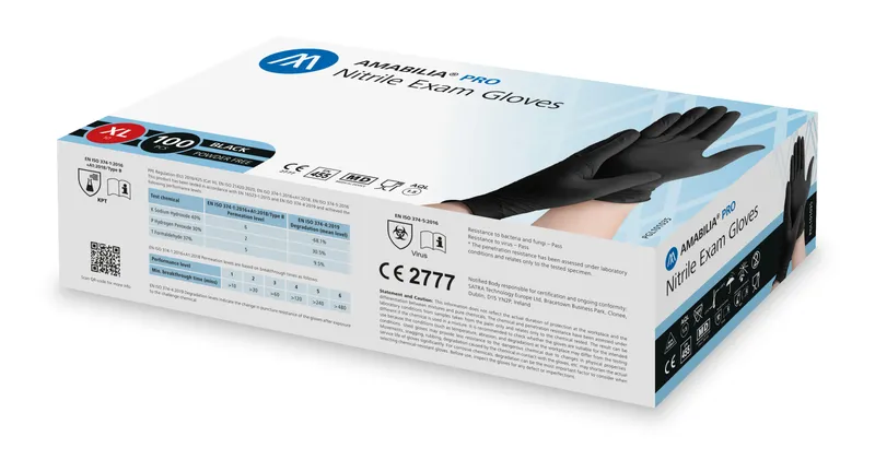 Nitrile Exam Glove Black XL 100 pcs