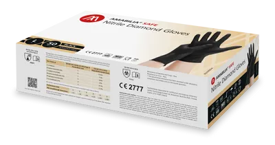 Nitrile Diamond Glove Black L 50 pcs