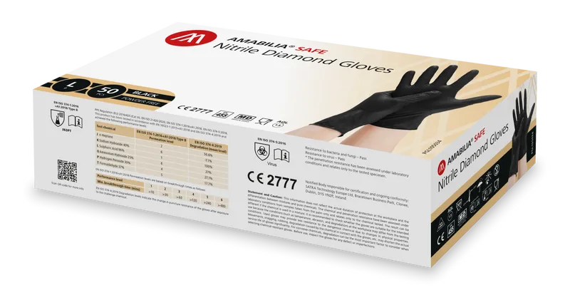 Nitrile Diamond Glove Black L 50 pcs