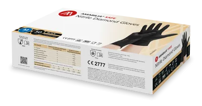 Nitrile Diamond Glove Black M 50 pcs