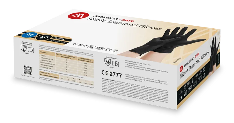 Nitrile Diamond Glove Black M 50 pcs