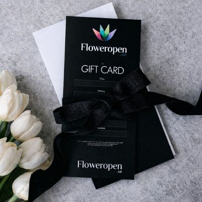 Presentkort på blommor
