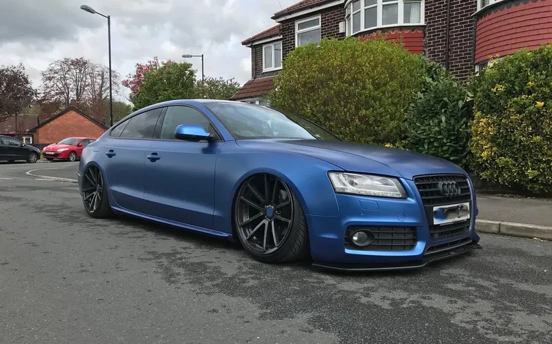 Avery Satin Metallic Dark Blue